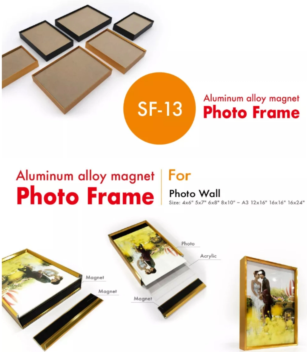 Sturdy Magnetic Self Stand and Wall Mounting Metal Picture Frame