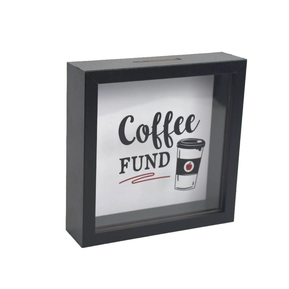 Change Box Coin Money Savings Coffee Fund Shadow Box