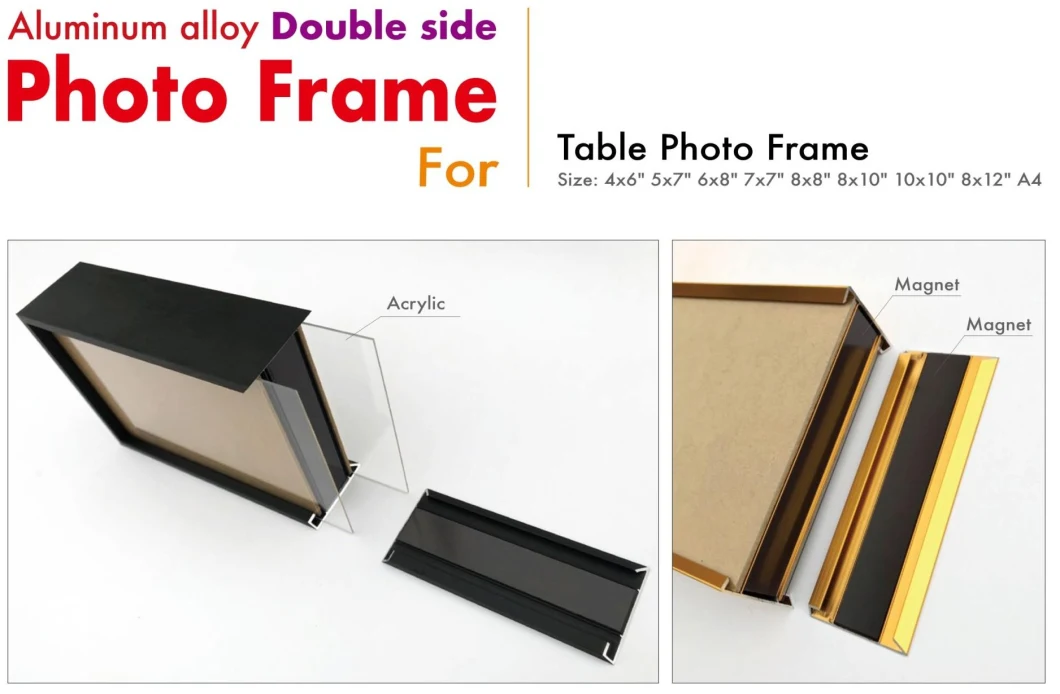 Sturdy Magnetic Self Stand and Wall Mounting Metal Picture Frame