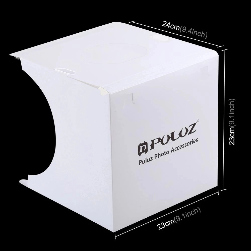 Puluz Folding Lightbox 2LED Mini Photo Studio Box with 6 Backdrops