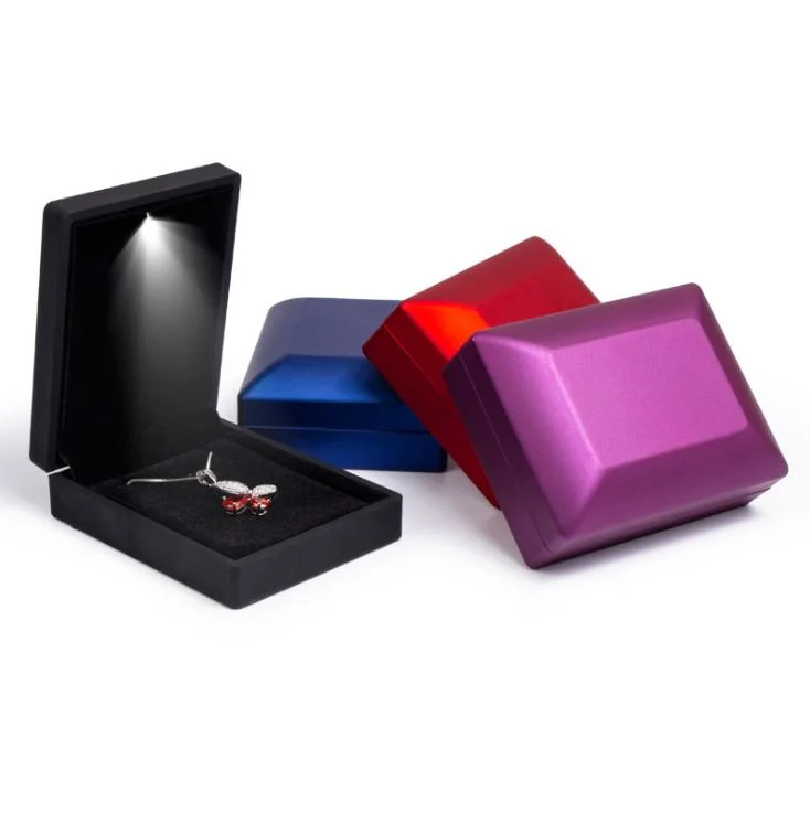 High Grade Creative LED Plastic Jewelry Box 4 Colors Options Custom Logo