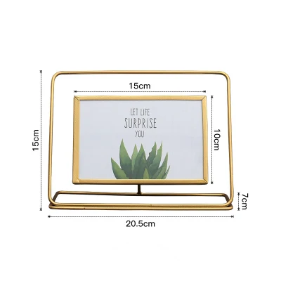 Kreativer dekorativer Bilderrahmen aus geometrischem Glas und Metall aus Eisen