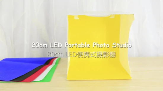 Puluz Folding Lightbox 2LED Mini-Fotostudio-Box mit 6 Hintergründen